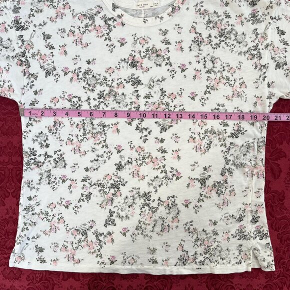 Rag and Bone New York Pima Cotton Floral Short Sleeve Tee T-shirt Top - Picture 8 of 16